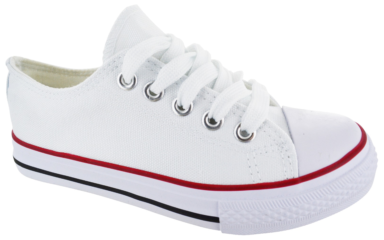 flat round lace up canvas shoes